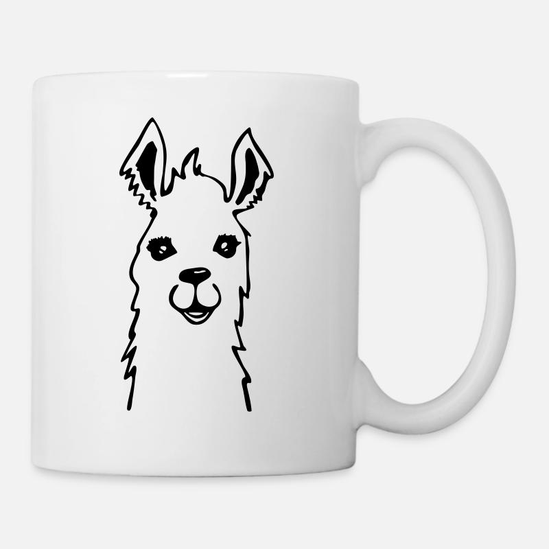 Llama llama alpaca cute drawing - Mug - white