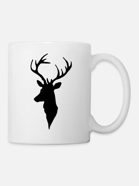 Tête de cerf - Mug blanc - blanc