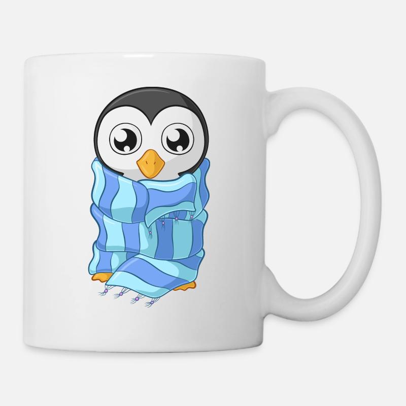 Pingouin de dessin animé de congélation - Mug blanc - blanc