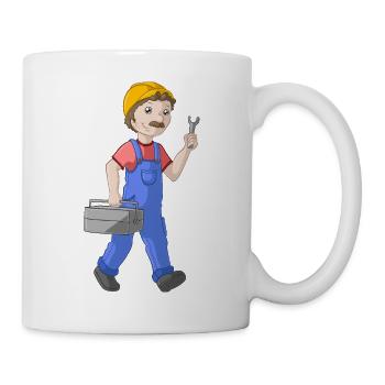Comic Handwerker - Tasse - Weiß - Rechts