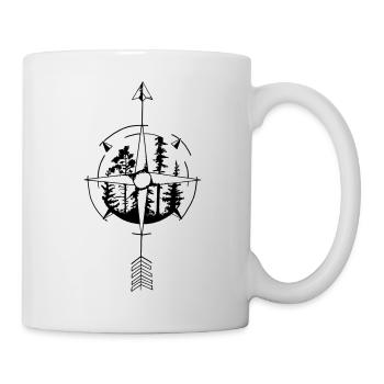 Wald Kompass - Tasse - Weiß - Rechts
