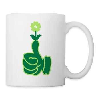 green thumb / Grüner Daumen (2c) - Tasse - Weiß - Rechts