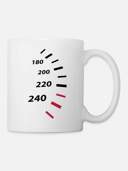 tacho, km h - Tasse - Weiß
