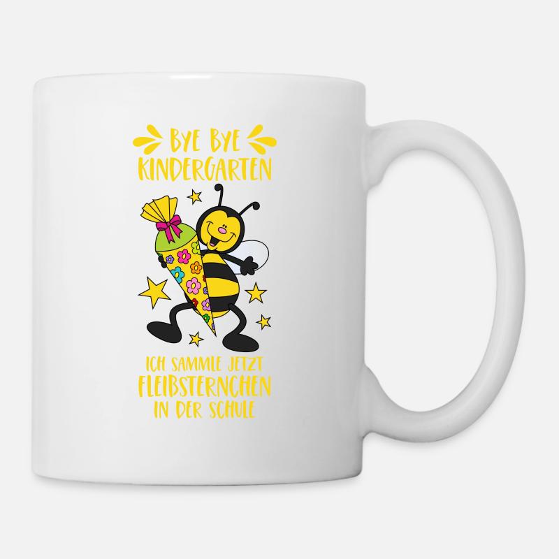 Einschulung Biene Zuckertüte Schule Kindergarten - Tasse - Weiß