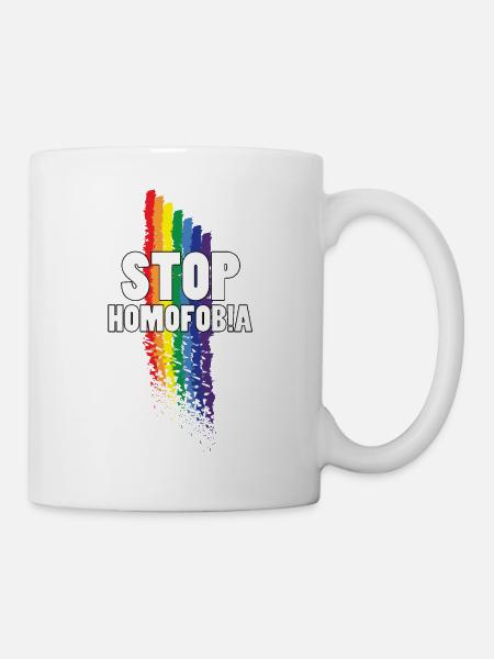 Stop à l'homophobie - Mug blanc - blanc