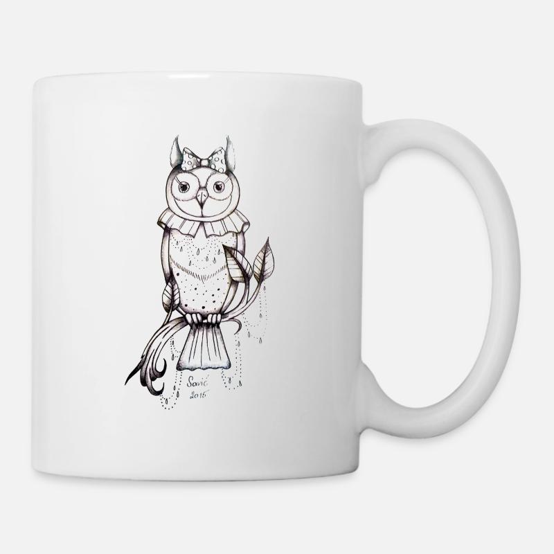 hibou - Mug blanc - blanc