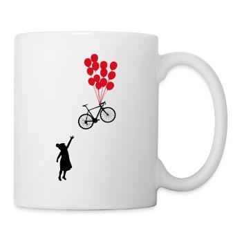 Ballon à air de fille de vélo de route - Mug blanc - blanc - Droite