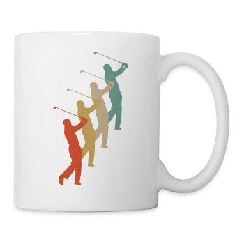 Retro Vintage Style Golf Golfer Golfspieler - Tasse - Weiß - Rechts