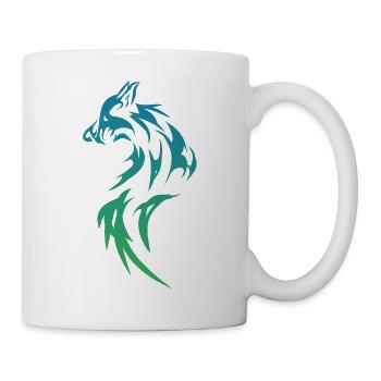 Wolfsilhoutte - Tasse - Weiß - Rechts