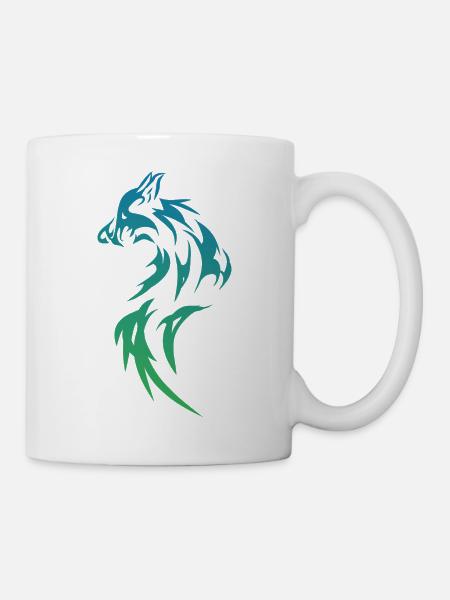 Wolfsilhoutte - Tasse - Weiß