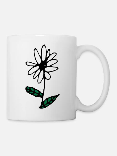 Fleur floral plante design comme un graphique vectoriel - Mug blanc - blanc