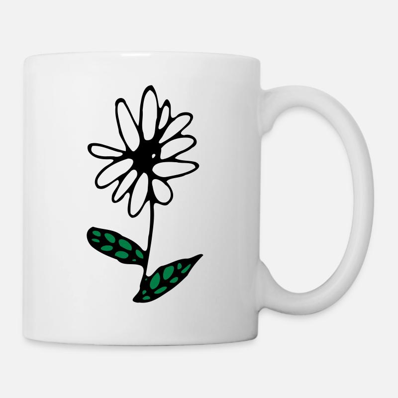 Blume Blümchen Pflanze Design als Vektor Grafik - Tasse - Weiß