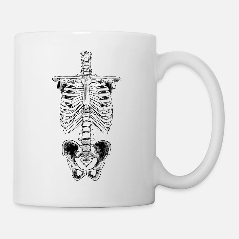 Anatomie humaine de la cage thoracique du squelette - Mug blanc - blanc