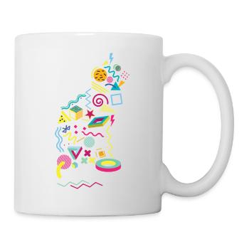 Memphis Style 80s Cat - Mug - white - Right