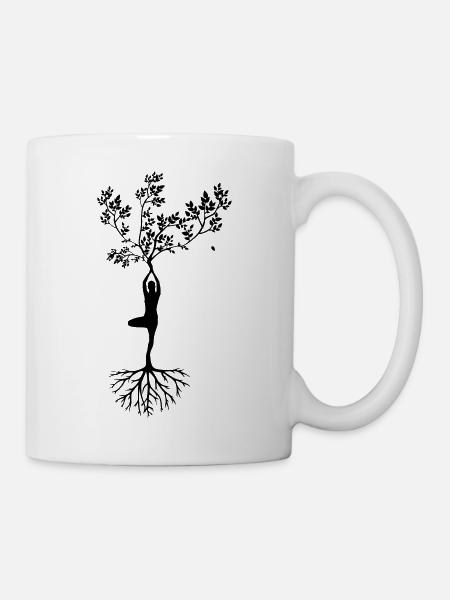 Silhouette nature and man - Mug - white