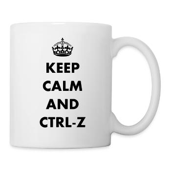 Keep Calm and ctrl-z - Tasse - Weiß - Rechts