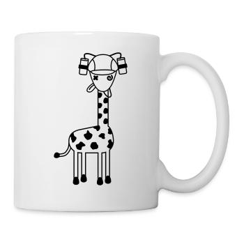 Funny drunken giraffe beer helmet comic animal - Mug - white - Right