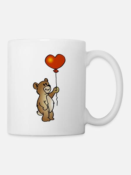 Nounours avec ballon - Mug blanc - blanc