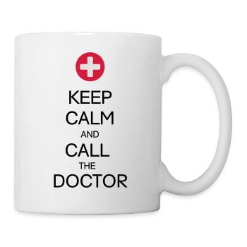 GARDEZ LE CALME ET APPELEZ LE MÉDECIN - Mug blanc - blanc - Droite