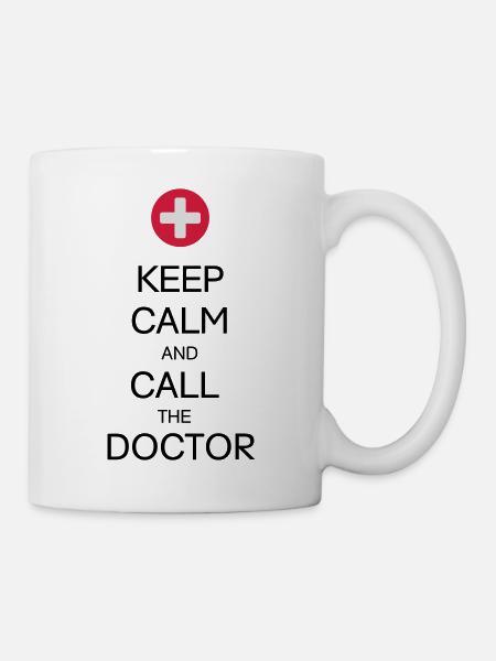 GARDEZ LE CALME ET APPELEZ LE MÉDECIN - Mug blanc - blanc