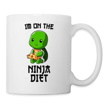 Turtle pizza food diet saying gift - Mug - white - Right