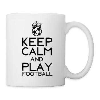 keep calm crown play soccer ball - Mug - white - Right