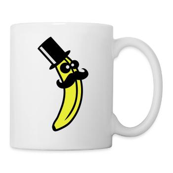 Sir Mustache Banana - Mug blanc - blanc - Droite