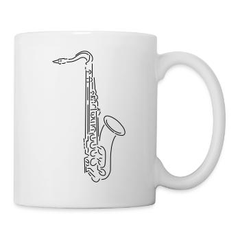 tenorsaxophone - Tasse - Weiß - Rechts