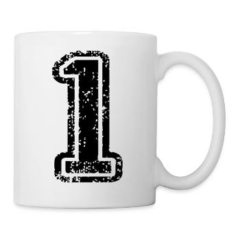 1 - Nummer - Tasse - Weiß - Rechts