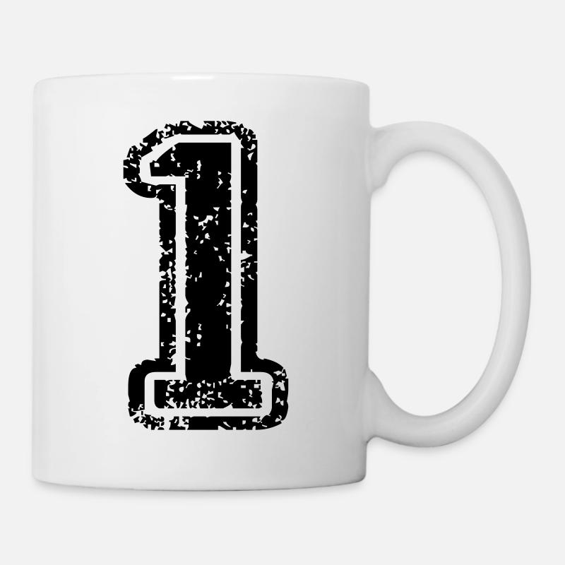 1 - Nummer - Tasse - Weiß