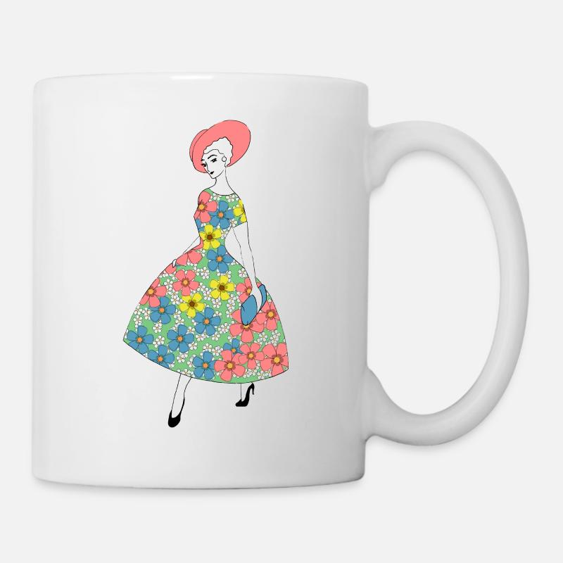 Parisienne - Robe d'été à fleurs - Mug blanc - blanc