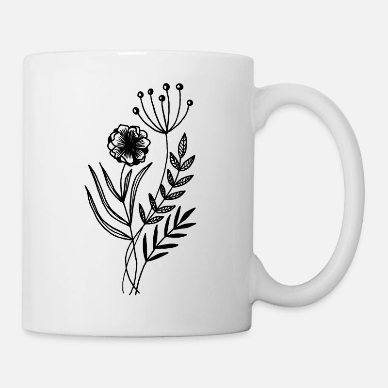 Herbes et fleurs - Mug blanc - blanc