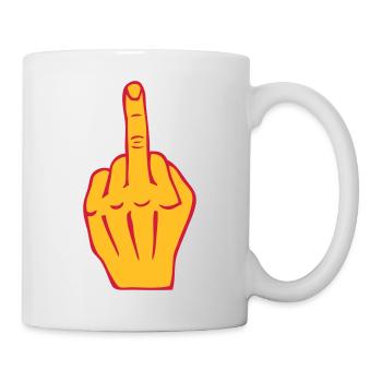Fick Mittelfinger Beleidigung Provokation - Tasse - Weiß - Rechts