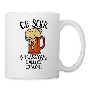 ajouter age transforme alcool vomi anniv - Mug blanc - blanc - Droite