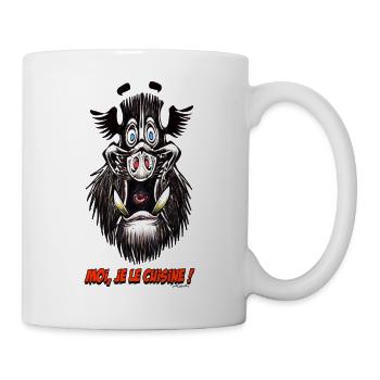 Tablier SANGLIER "Moi, Je Le Cuisine ! (2)" - Mug blanc - blanc - Droite
