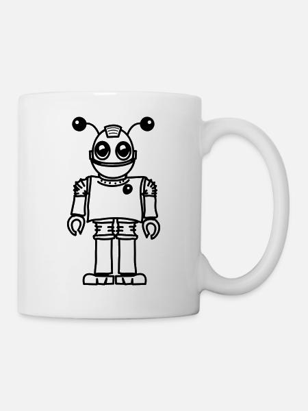 Amusant jouet robot funny cool - Mug blanc - blanc