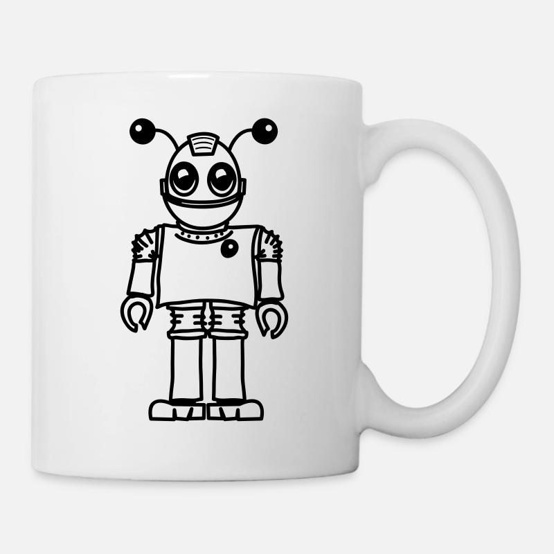 Amusant jouet robot funny cool - Mug blanc - blanc