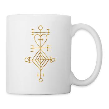 Ástarstafur, Love Charm, Magic Rune Amulet - Tasse - Weiß - Rechts