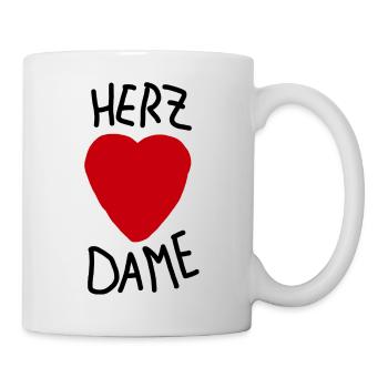 Herz Dame - Tasse - Weiß - Rechts