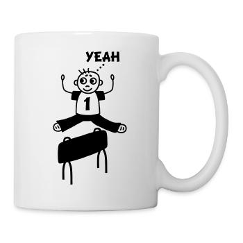Bockspringen yeah - Tasse - Weiß - Rechts
