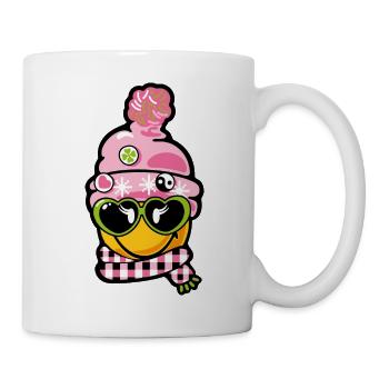 Smiley Beanie and Heart Glasses - Mug blanc - blanc - Droite