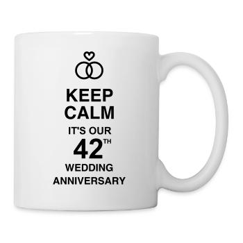 42 - Birthday Wedding - Marriage - Love - Tasse - Weiß - Rechts