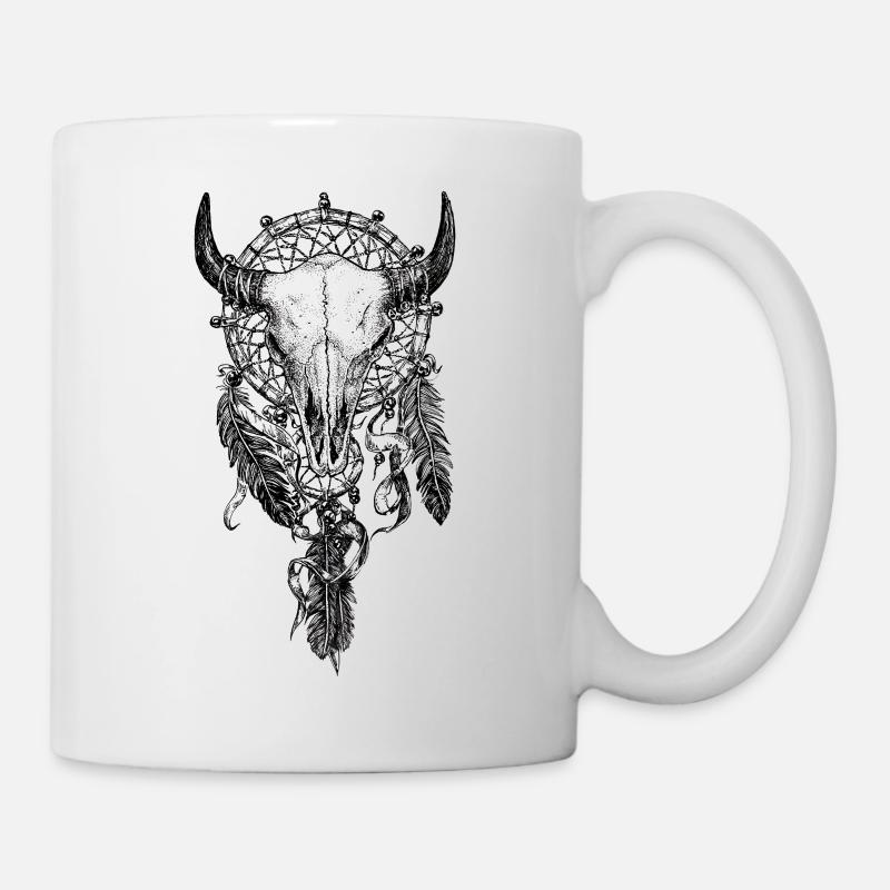 Skull Dreamcatcher Tattoo - Mug blanc - blanc