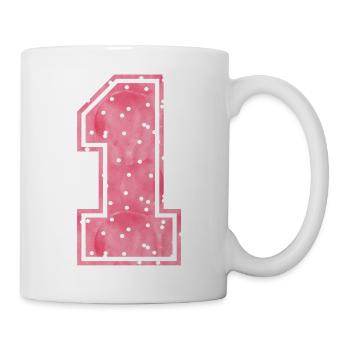 Eins - 1 - One - One Year, Ein Jahr - Tasse - Weiß - Rechts