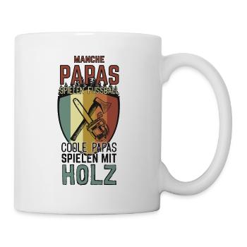 Holzfäller Kettensäge Geschenk - Tasse - Weiß - Rechts