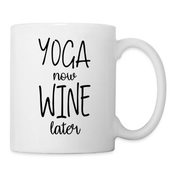 Yoga now wine later - Mug blanc - blanc - Droite