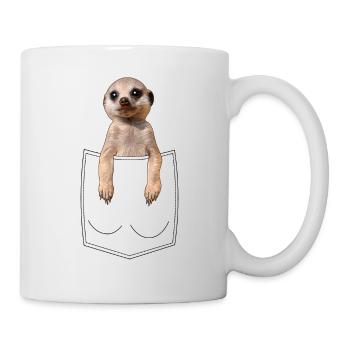 Erdmännchen Meerkat Brusttasche Pocket Bestseller - Mug - white - Right
