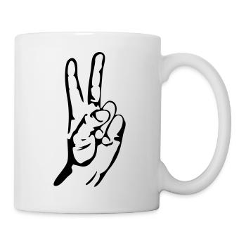 hand design peace - Tasse - Weiß - Rechts