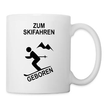 Zum Skifahren Geboren - Tasse - Weiß - Rechts