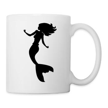 Silhouette sirène - Mug blanc - blanc - Droite